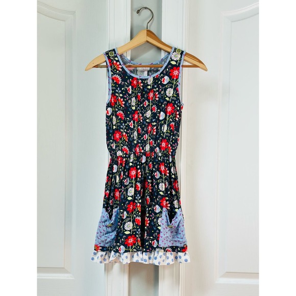 Matilda Jane 435 The Adventure Begins Soak Up The Sun Dress Floral Pockets Sz 12 - Picture 2 of 7